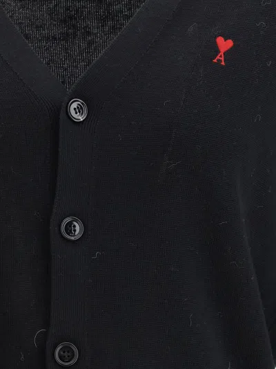 Ami Alexandre Mattiussi Ami Paris Men Ami De Coeur Cardigan In Black