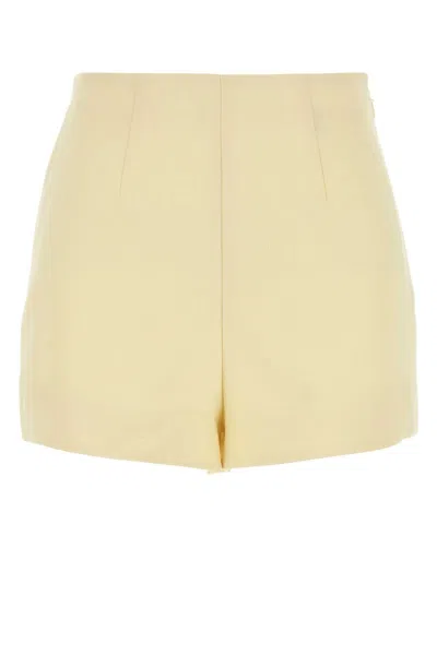 Ami Alexandre Mattiussi Ami Women Pastel Yellow Wool Shorts In Yellow