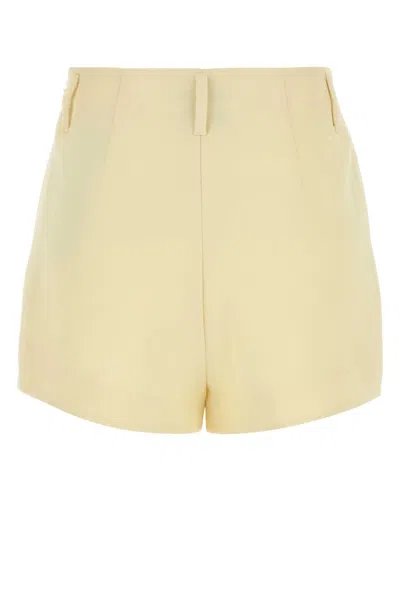 Ami Alexandre Mattiussi Ami Women Pastel Yellow Wool Shorts In Yellow