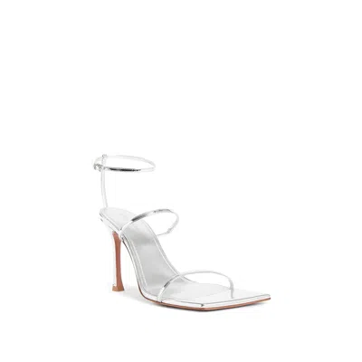 Amina Muaddi Calf Leather Maya Sandals With Adjustable Buckle In Multi