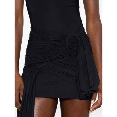 Balenciaga Black Draped Mini Dress In Jersey In Black