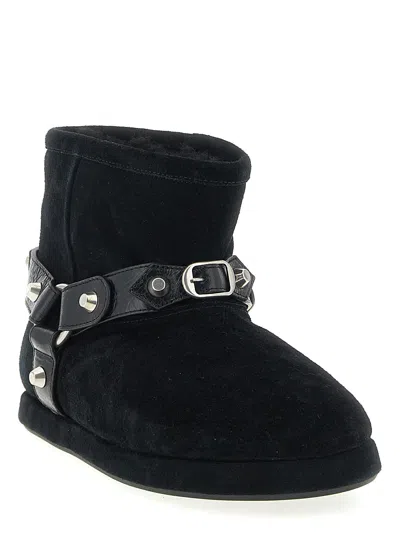 Balenciaga Women Leather And Wool Alaska Soft Bootie Boots In Black