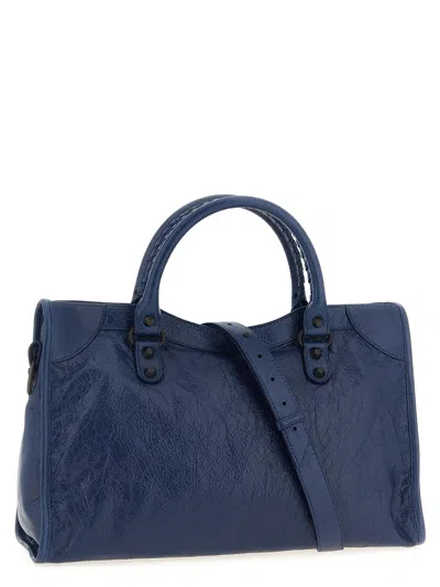 Balenciaga Women Le City Medium Shoulder Bag In Blue
