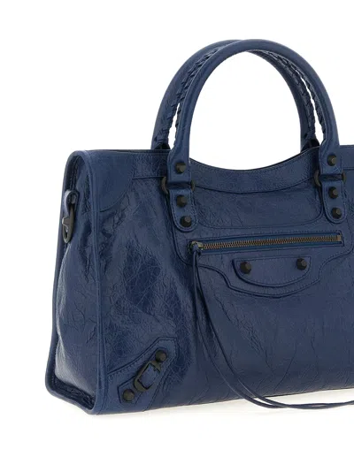 Balenciaga Women Le City Medium Shoulder Bag In Blue