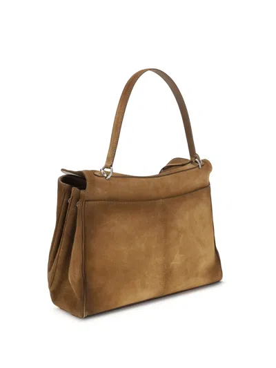 Balenciaga Medium Rodeo Suede Tote Bag In Brown