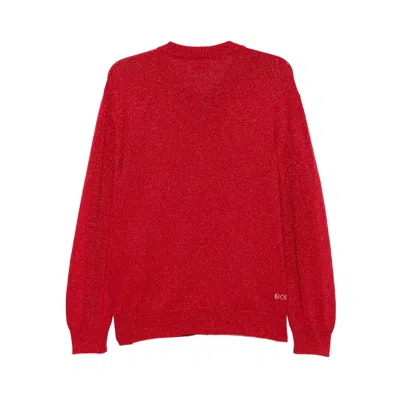 Bode Long-sleeved Knitted Cardigan In Red