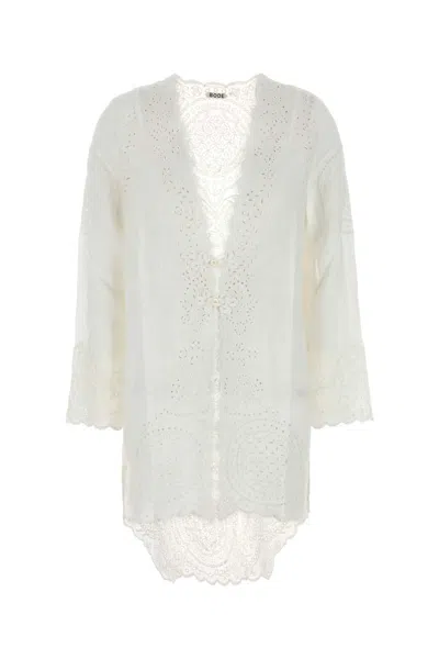 Bode Women White Linen Belvoir Blouse In White