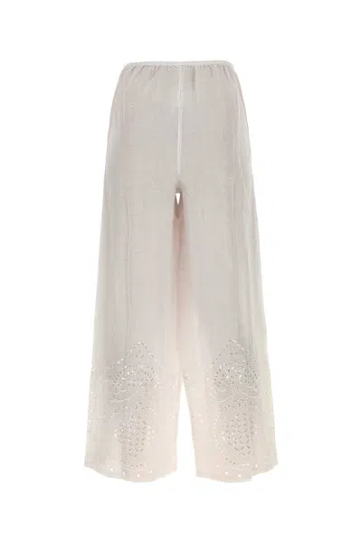Bode Women White Linen Belvoir Pant In White