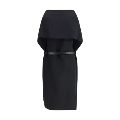 Ferragamo Women Belted Midi Dress In Black