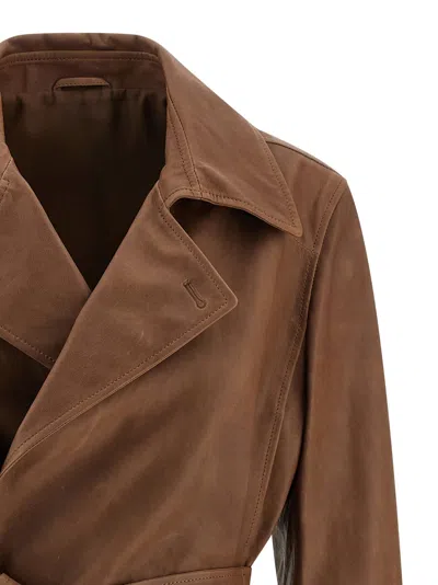 Brunello Cucinelli Crop Puffer Jackets Brown In Brown
