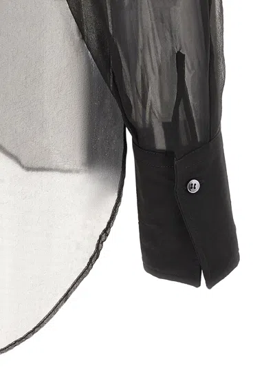 Brunello Cucinelli Layered Shirt Featuring Pointed Collar In Black
