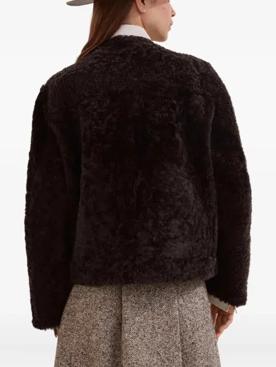 Brunello Cucinelli Reversible Double-breasted Fur Jacket With Button Detailing In Brown