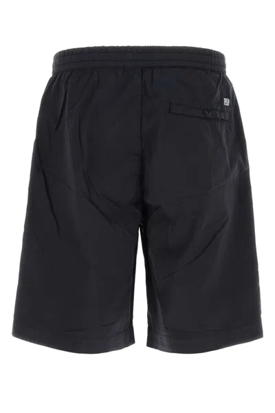 C.p. Company C.p.company Midnight Blue Stretch Cotton Blend Bermuda Shorts In Blue