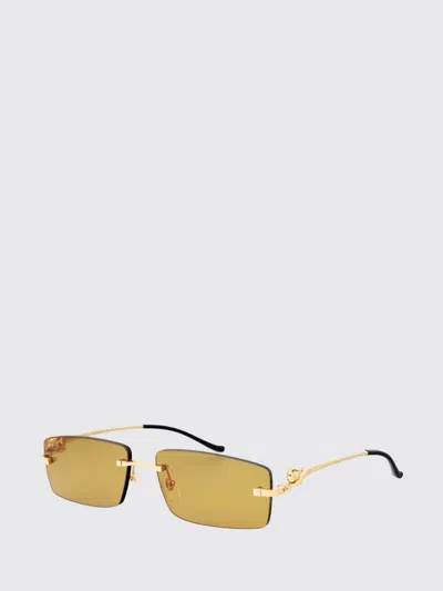 Cartier Sunglasses Woman Yellow Gold In Green