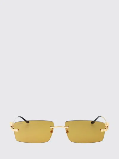 Cartier Sunglasses Woman Yellow Gold In Green