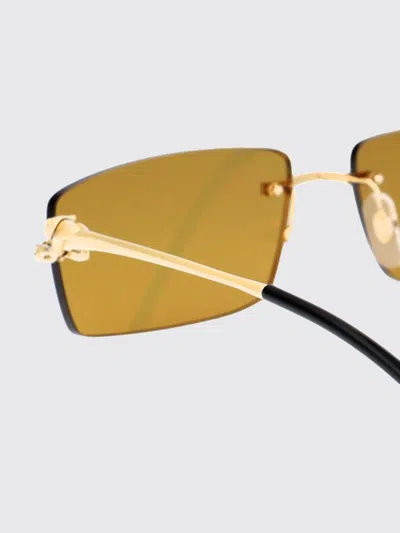 Cartier Sunglasses Woman Yellow Gold In Green