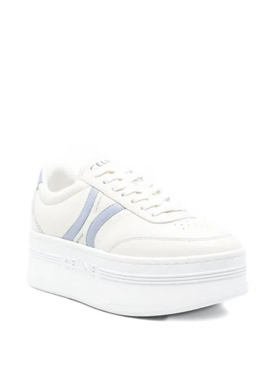 Celine Leather Block Sneakers With Triomphe Logo On The Back In Multi