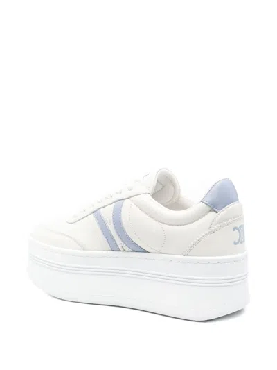 Celine Leather Block Sneakers With Triomphe Logo On The Back In Multi