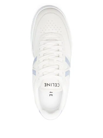 Celine Leather Block Sneakers With Triomphe Logo On The Back In Multi