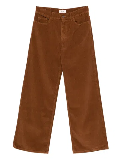 Celine Jolene Jeans In Corduroy In Brown