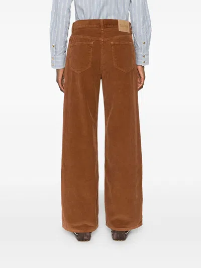 Celine Jolene Jeans In Corduroy In Brown