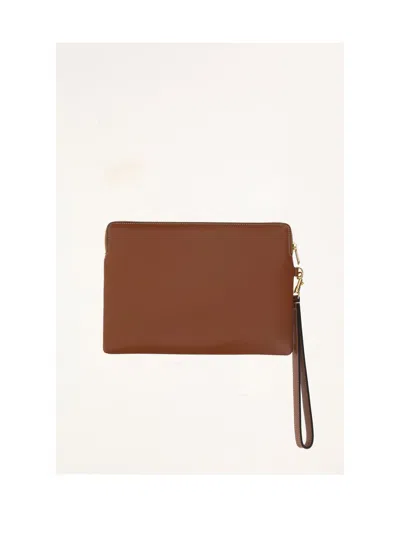 Celine Women Small Pouch With Strap In Brown