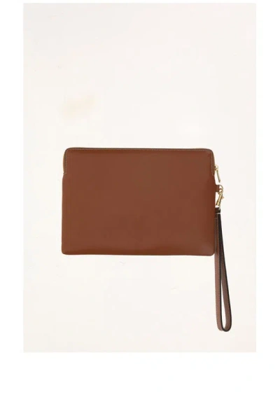 Celine Women Small Pouch With Strap In Brown