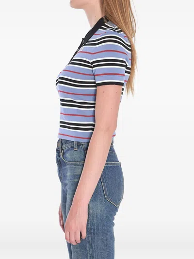 Celine Women Striped Cotton Polo Shirt In Multi