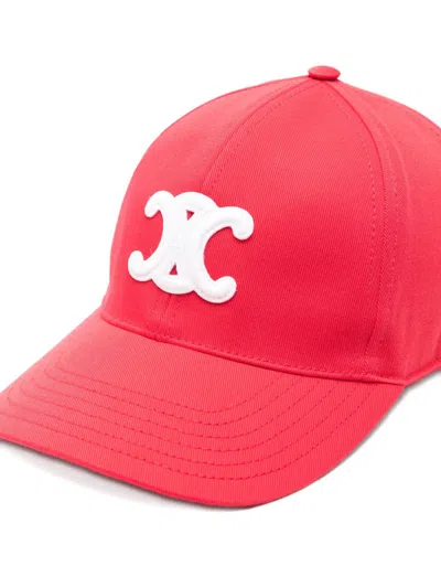 Celine Women Triomphe Baseball Cap In Pink