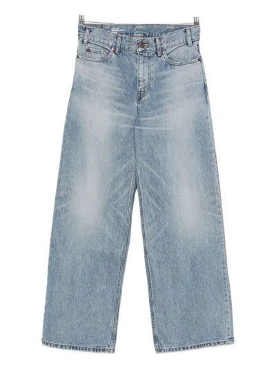 Celine Women Wide-leg Denim Jeans In Blue