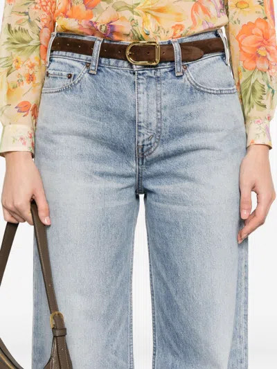 Celine Women Wide-leg Denim Jeans In Blue
