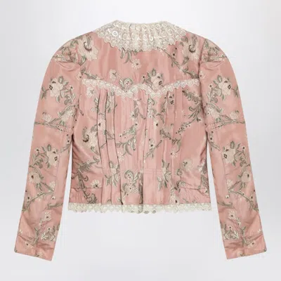 Chloé Baroque Silk-blend Taffeta Jacket With Floral Jacquard Women In Pink