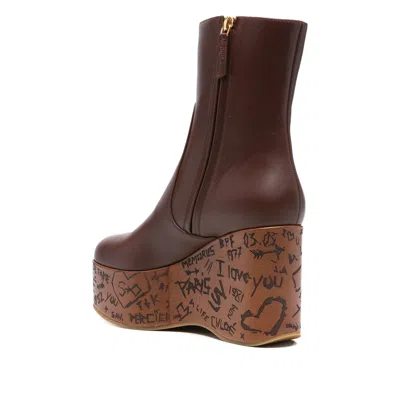 Chloé Chloe Chocolate Leather Maxime Wedges In Brown