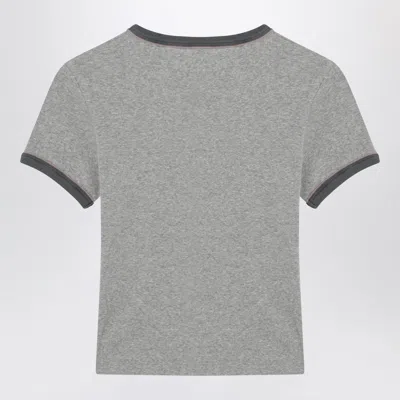 Chloé Logo Print Slim T-shirt In Gray