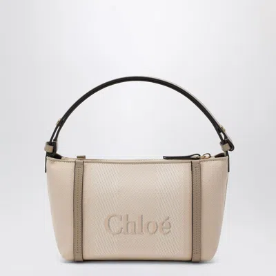 Chloé Carry Bag In Pink Beige Striped Canvas Women In Neutral