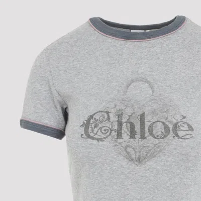 Chloé Chloe Cotton T-shirt Women In Gray