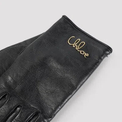 Chloé Chloe Lamb Leather Gloves Women In Black