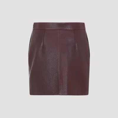Chloé Chloe Lamb Leather Mini Skirt Women In Burgundy