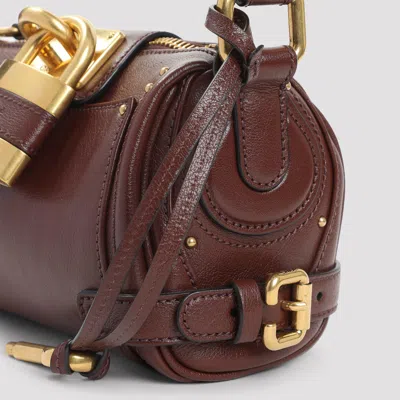 Chloé Crafty Brown Small Paddington Chain Bag In Metallic