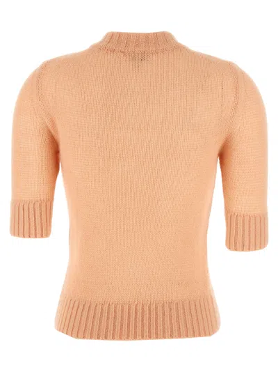 Chloé Logo Embroidery Sweater Sweaters And Cardigans Pink In Neutral