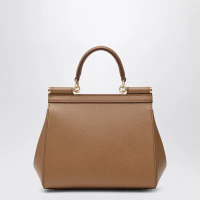 Dolce & Gabbana Women Sicily Medium Leather Handbag In Brown