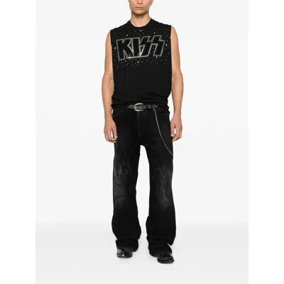 Dsquared2 Graphic Print Sleeveless Crew Neck T-shirt In Black
