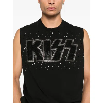 Dsquared2 Graphic Print Sleeveless Crew Neck T-shirt In Black