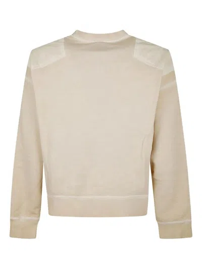 Dsquared2 Oversized Crewneck Sweatshirt With Unique Shoulder Patches In Neutral