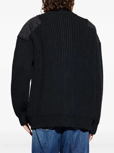Dsquared2 Zip Shoulder-panel Cardigan In Black
