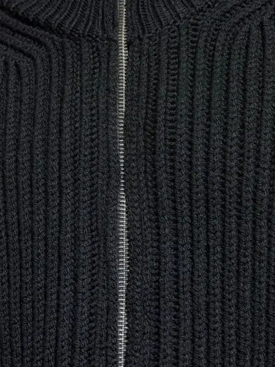 Dsquared2 Zip Shoulder-panel Cardigan In Black