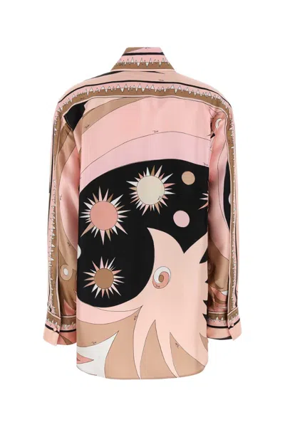 Pucci Printed Twill Oversize Shirt In Multi