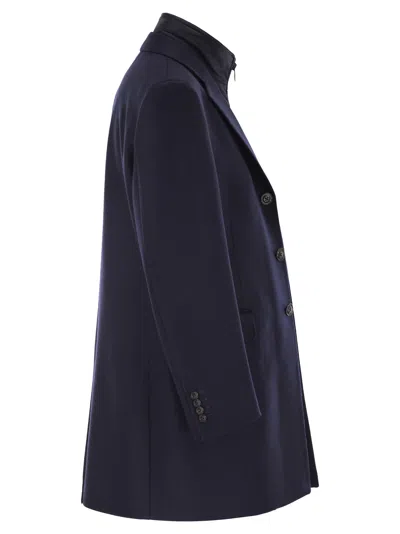 Fay Men Double Coat In Wool And Cashmere Cloth In Blue