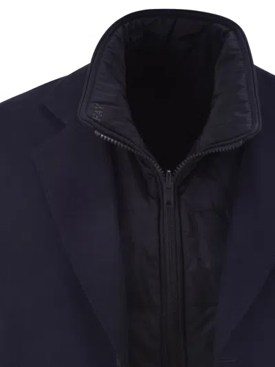 Fay Men Double Coat In Wool And Cashmere Cloth In Blue