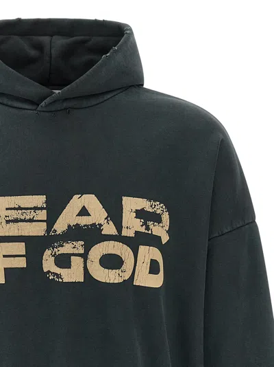 Fear Of God Logo-print Cotton-jersey Hoodie In Black